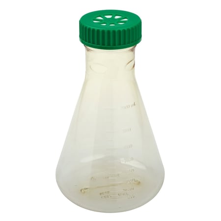 CELLTREAT 2L Erlenmeyer Flask, Vent Cap, Plain Bottom, Sterile, 1 per Bag, 6 per Case